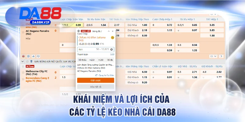 Tổng Hợp Tỷ Lệ Kèo Nhà Cái DA88 Với Thưởng Hấp Dẫn Nhất 2 Khái niệm và lợi ích của các tỷ lệ kèo nhà cái DA88